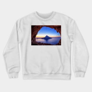 Climbing a Kalymnos Cave at Sunset Digital Painting Crewneck Sweatshirt